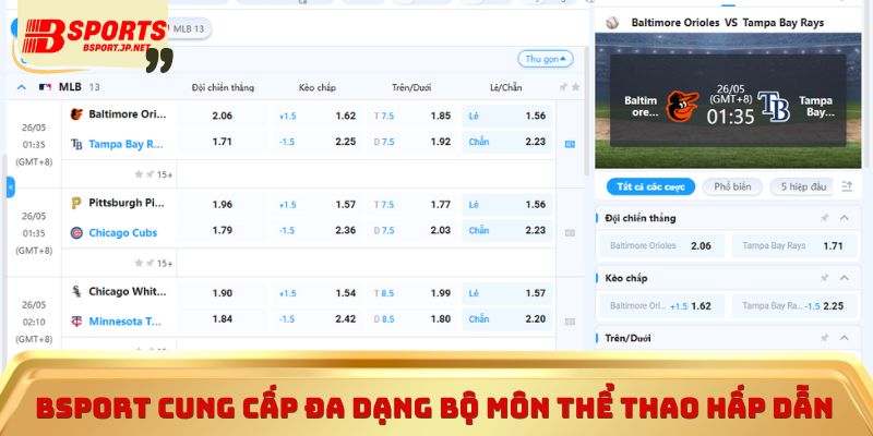 Bsport cung cấp đa dạng bộ môn thể thao hấp dẫn