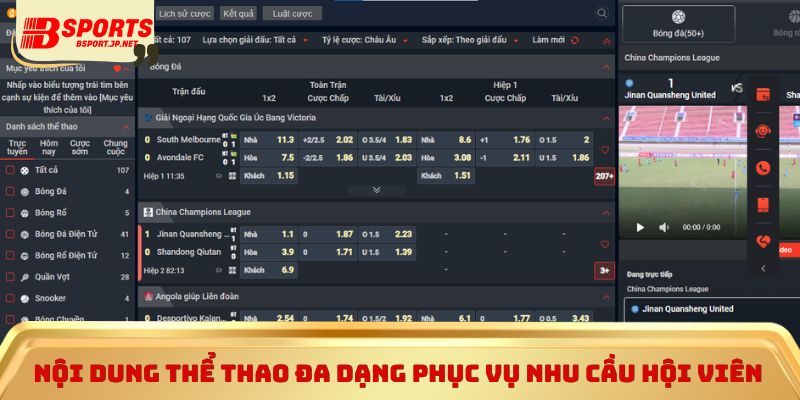 Nội dung thể thao đa dạng phục vụ nhu cầu hội viên