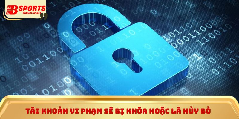 Tài khoản vi phạm sẽ bị khóa hoặc là hủy bỏ 