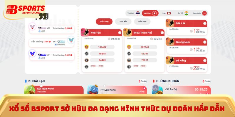 Xổ số Bsport sở hữu đa dạng hình thức dự đoán hấp dẫn